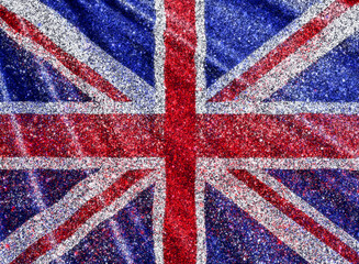 Union Jack Flag background with glitter effect