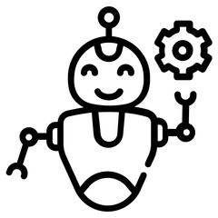 A premium outline icon of bot