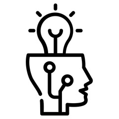 A premium outline icon of bot