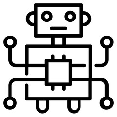 Premium line icon design of robot technology