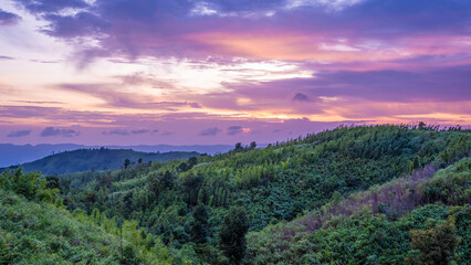 sunset in the mountains
