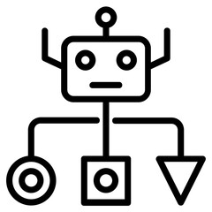 A premium outline icon of bot