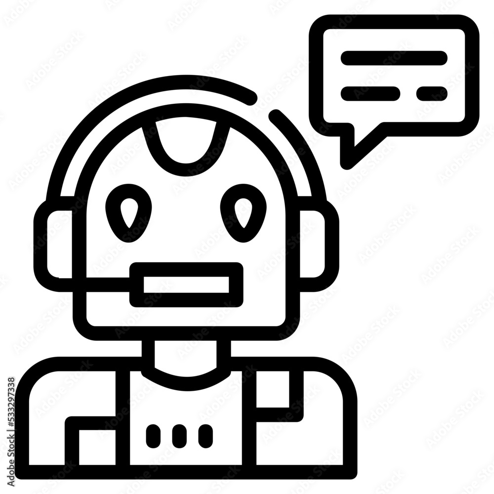 Sticker A premium outline icon of bot