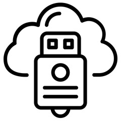 An outline icon design of computing 