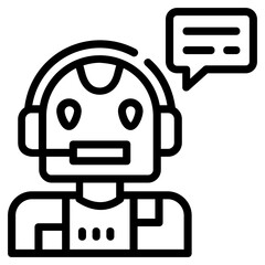 A premium outline icon of bot