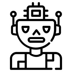 A premium outline icon of bot