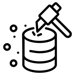 A handy line icon of data mining 