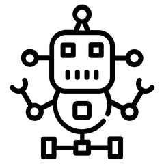A premium outline icon of bot