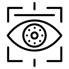 Trendy linear icon design of eye scanning 