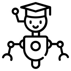 A premium outline icon of bot