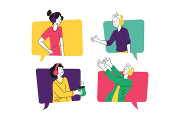 Four Persons With a Headphones Enjoying Themselves