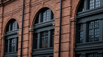 Modern brick facade.