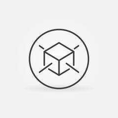 Blockchain vector thin line concept round minimal icon or symbol