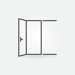 Open Door vector concept icon in thin line style