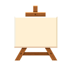 Wooden easel with blank canvas