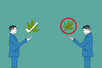 Two black men show legal marijuana illegally.