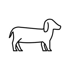 Simple And Clean Dachshund Long Dog Outline Vector Illustration