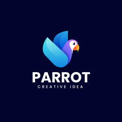 Vector Logo Illustration Parrot Gradient Colorful Style