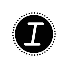 Black line icon for italic