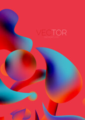 Fluid water drop shape composition abstract background. Vector illustration for banner background or landing page