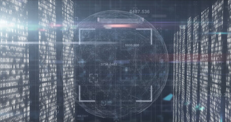 Image of data processing over globe