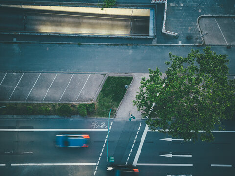 Blurred Cars Speeding On Street In City