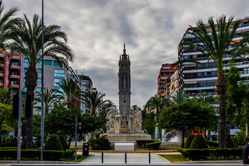 Luceros square in Alicante spain on a warm summer holiday day