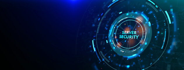 Cyber security data protection business technology privacy concept. Server security. 3d illustration