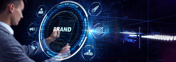 Brand development marketing strategy concept. Business, technology, internet and networking concept