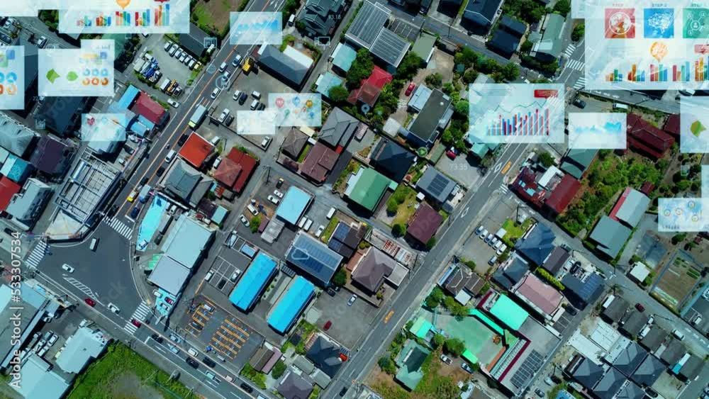 Aufkleber Modern residential areas and statistical graphs. data analysis. transaction price. economy and technology.