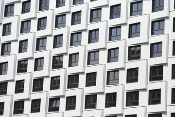 New building facade in housing complex 