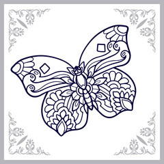Butterfly mandala arts isolated on white background