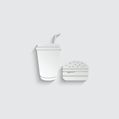 fast food  - black vector icon