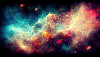 Obraz na płótnie Canvas Space nebula, colorful abstract background image. 3d illustration 
