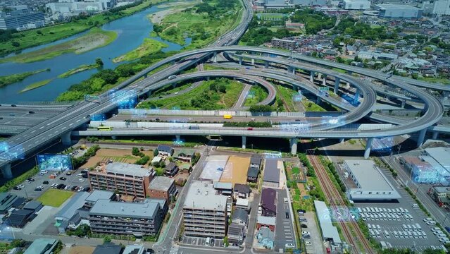 Transportation and technology concept. ITS (Intelligent Transport Systems). Mobility as a service.