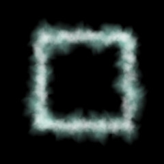 Smoke square. Isolated on black background. Vector illustration.