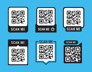 Qr code Scan me icon  set for payment