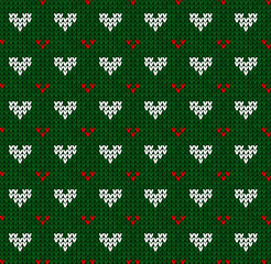 Ugly sweater Christmas party seamless pattern. Knitted background pattern scandinavian ornaments.