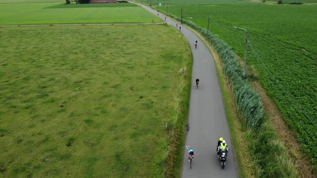 Drone video footage of the duathlon in Kortrijk Belgium edition 2022, bike part 2