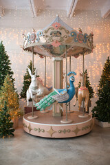 Indoor carousel with animals
