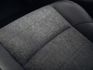Modern car fabric seats close up