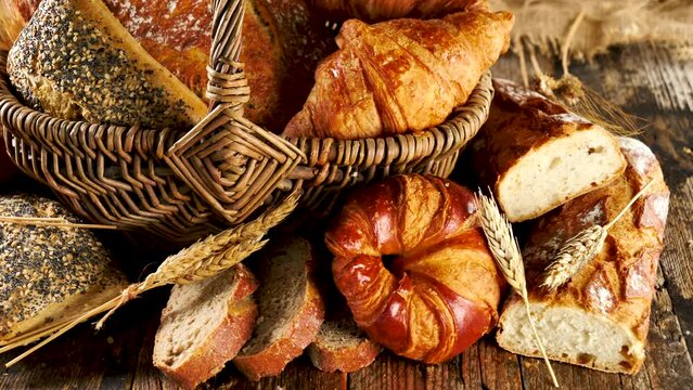 assorted of fresh bread and pastries