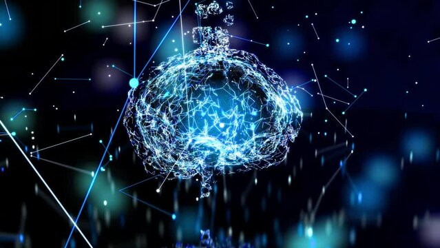 3D abstract art of a brain motion design