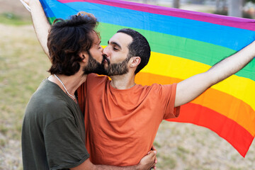 Happy couple kissing. LGBT community.