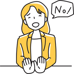 やんわりと断るビジネスウーマン