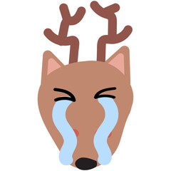 Dear face mood. A present of Face Cry. Cute Wildlife Animal Character Vector Illustration.