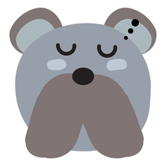 Dog face mood. Present of Face Sleep. Cute Wildlife Animal Character Vector Illustration.