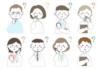 医療従事者のアイコン　疑問　不思議に思う