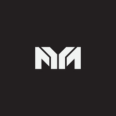YM letter monogram logo design.