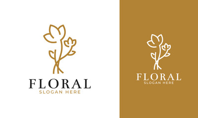 Minimalist floral logo design